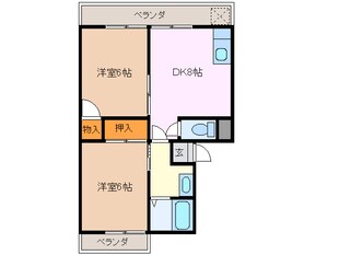 玉垣駅 徒歩9分 1階の物件間取画像